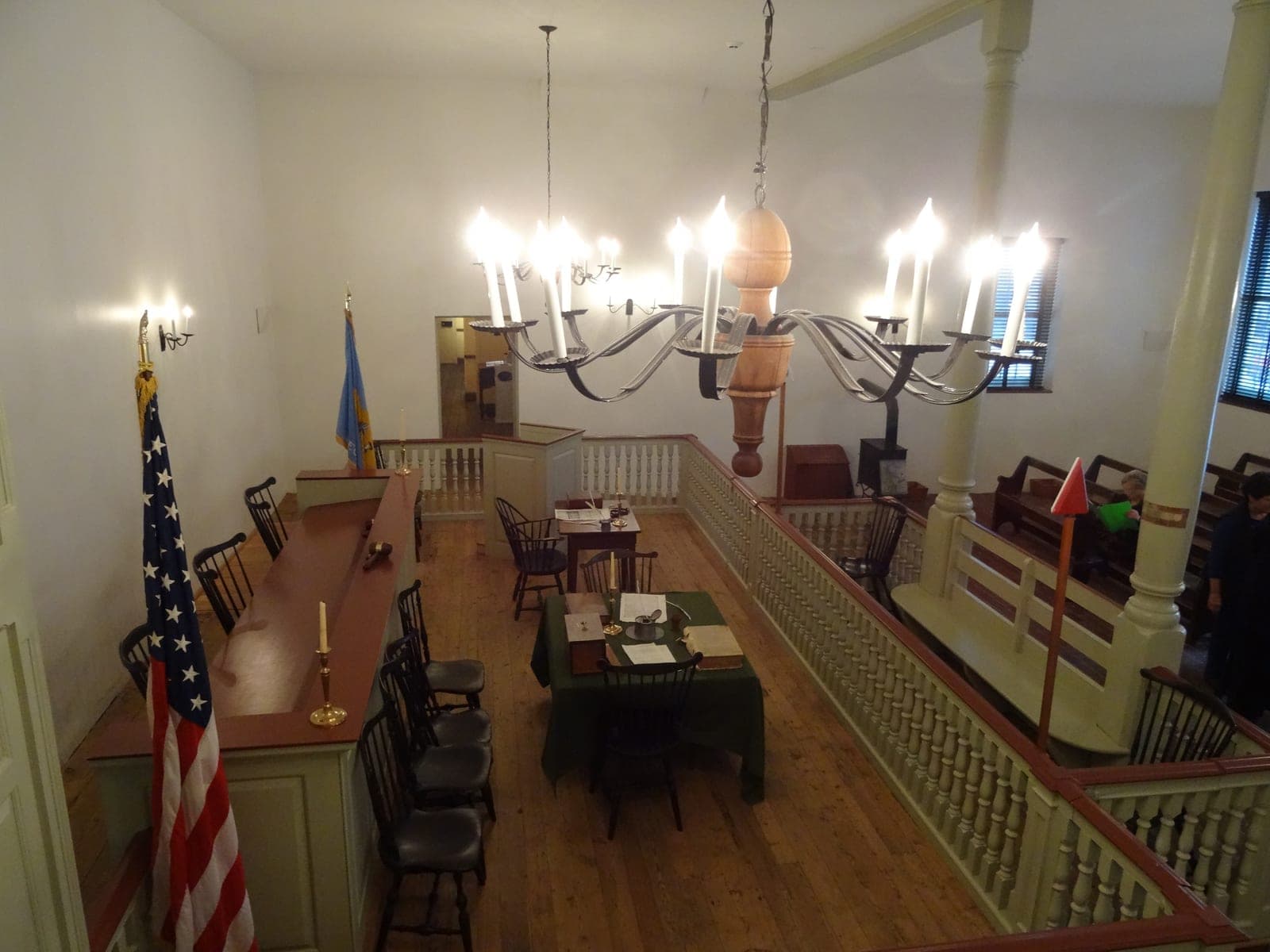Courtroom inside the New Castle Court House in Delaware